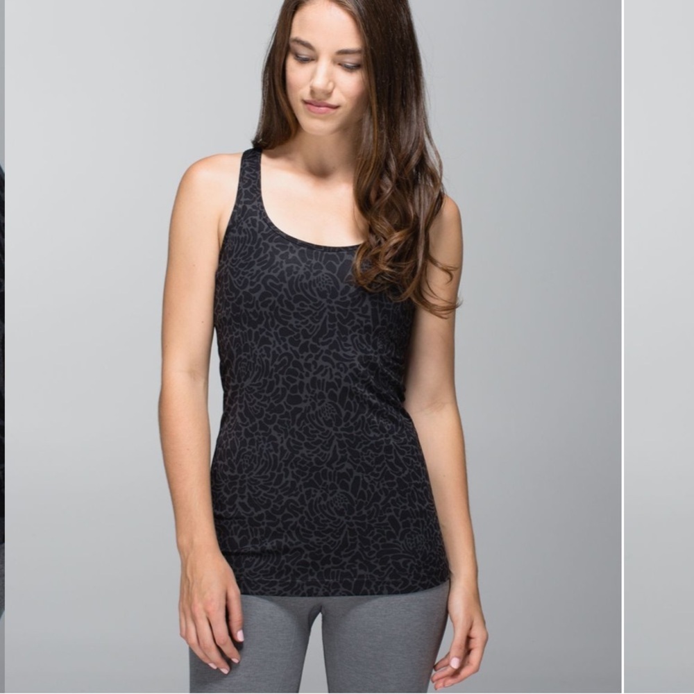 Lululemon Cool Racerback Petal Camo Printed Black Deep Coal